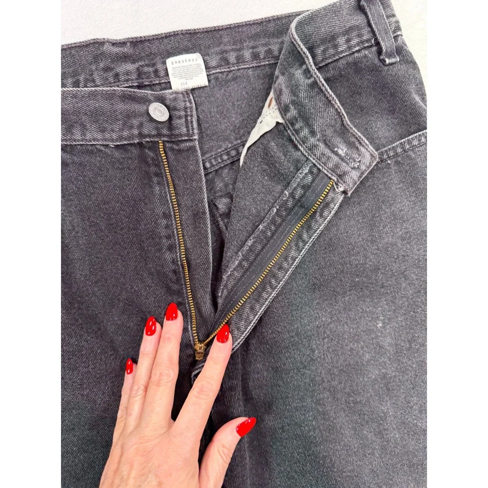 Vtg 90s Levi's 38 Jorts 560 Loose Fit Denim Shorts Relaxed Faded Black Denim